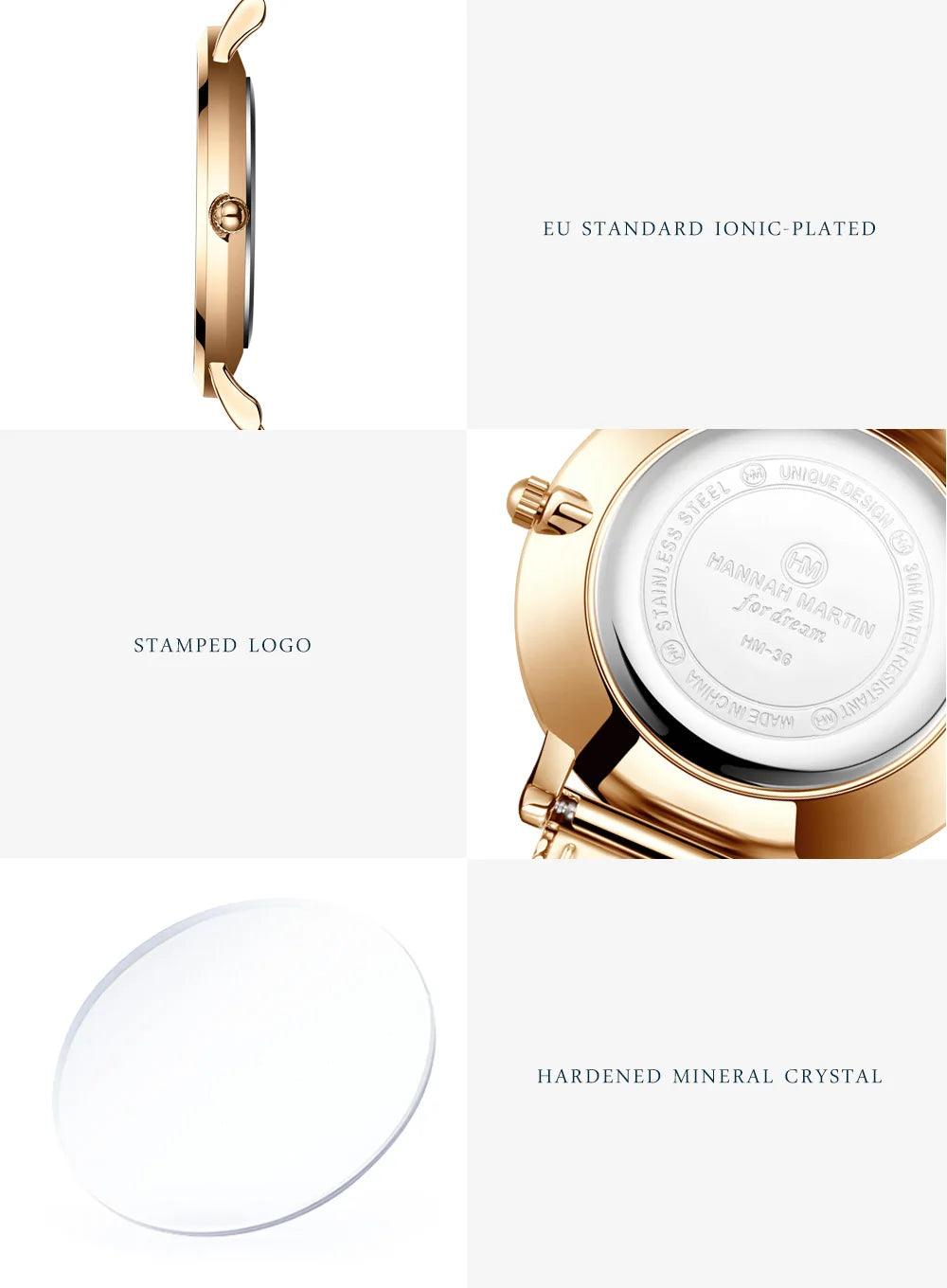 Top Brand Elegant Bohemian Style Women Watches  Simple Stainless Steel Mesh Strap Quartz Fashion Bracelet Watches