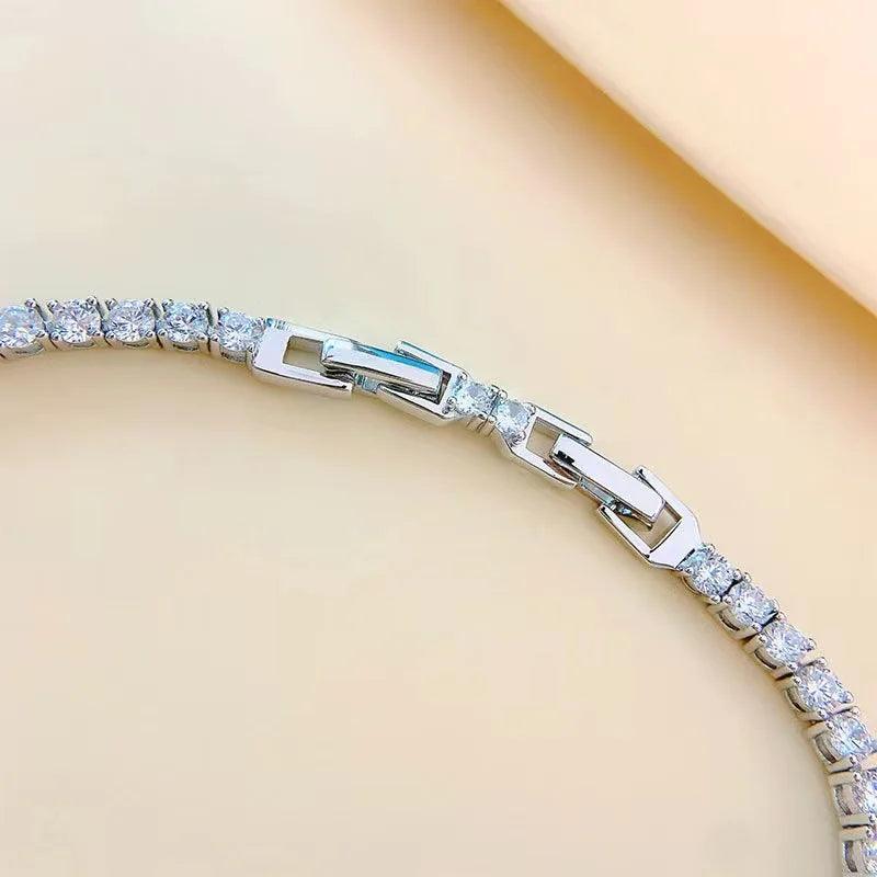 100% Real 6*8mm 2ct Radiant Cut Moissanite Diamonds Tennis Bracelet for Woman - Party Silver Diamond Link Bracelets - The Jewellery Supermarket