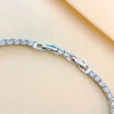 100% Real 6*8mm 2ct Radiant Cut Moissanite Diamonds Tennis Bracelet for Woman - Party Silver Diamond Link Bracelets - The Jewellery Supermarket