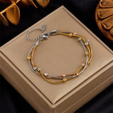 316L Stainless Steel Gold Colour Heart Butterfly Thick Bracelet For Women - High Quality Charming Jewellery - The Jewellery Supermarket