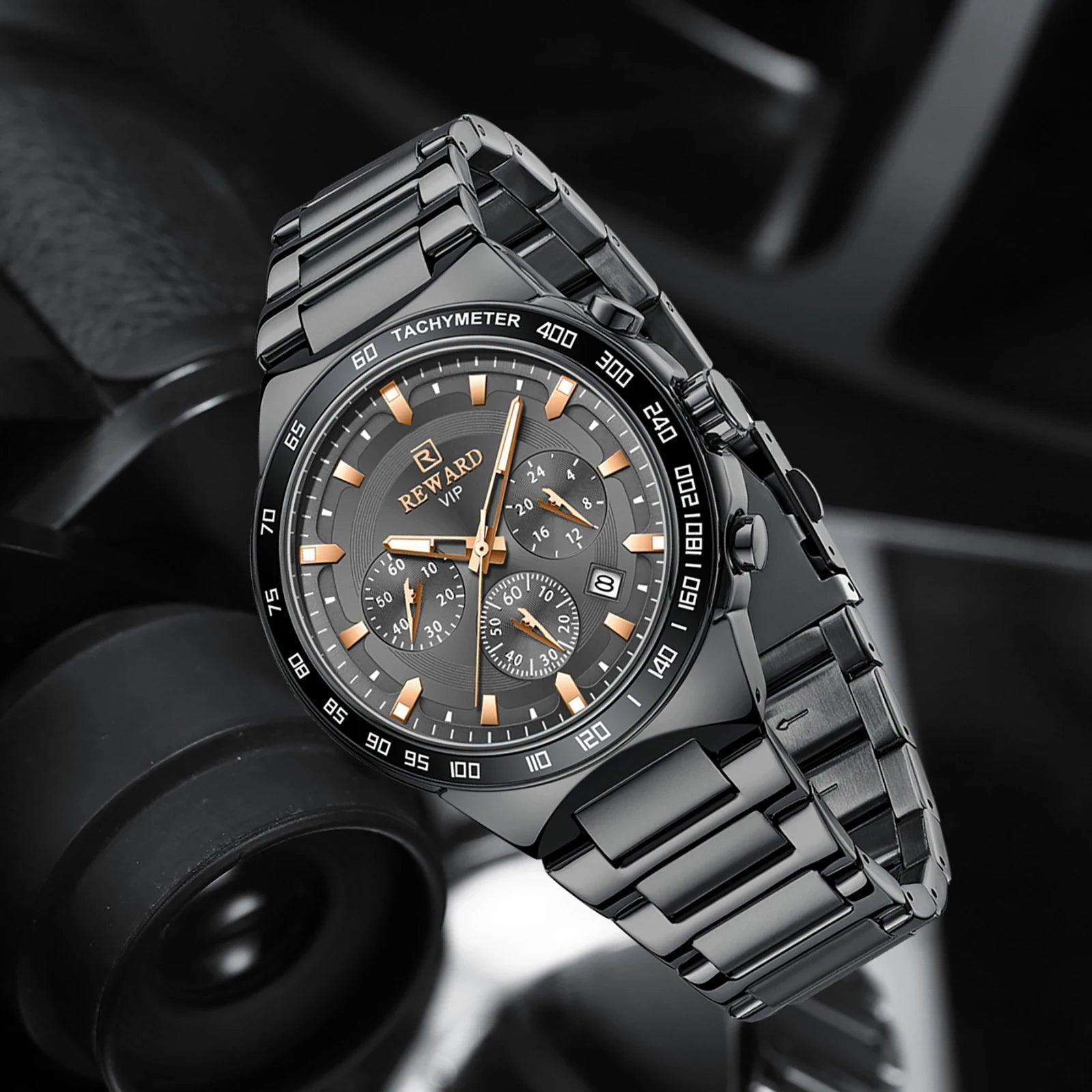 Top Brand Stainless Steel Quartz Analog Waterproof Luminous Date Wrist Watch Luxury Casual Watches for Men