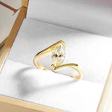 GRA Certified 5x10mm Marquise Cut Moissanite Diamond Solitaire Rings, 925 Sterling Silver Wedding Fine Jewellery