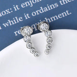 Excellent Single Row Round Bezel D Colour VVS1 Moissanite Diamonds Daily Party Silver Earrings Fine Jewellery - The Jewellery Supermarket