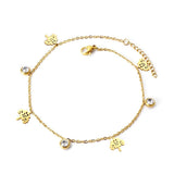 Dainty Gold Colour Stainless Steel Charm Bracelets - Crystal Evil Eyes Tree of Life Hamsa Hand Elephant Chain