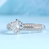 1/2/3ct Moissanite D VVS1 Lab Diamond 925 Sterling Silver Engagement Wedding for Women Rings with GRA Fine Jewellery