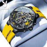 PLAYBOY Fashion Top Brand Luxury Silicone Sport Watch Quartz Date Waterproof Wristwatch Chronograph Mens Watches
