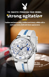 PLAYBOY Luxury Original Silicone Strap Fashion Casual Quartz High Quality Waterproof Watches for Men