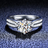 1/2/3ct Moissanite D VVS1 Lab Diamond 925 Sterling Silver Engagement Wedding for Women Rings with GRA Fine Jewellery