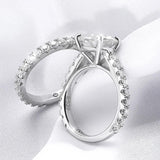 18K Gold Plated 3.5cttw VVS1 All Moissanite Diamonds Row Silver Wedding Engagement Fine Jewellery Rings Set - The Jewellery Supermarket