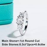 Awesome 1.6cttw D Colour Moissanite Diamonds Engagement Rings For Women 925 Silver Promise Wedding Fine Jewellery