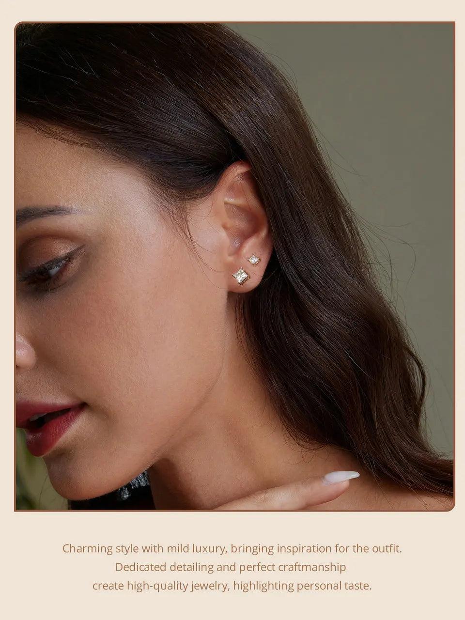 Awesome WGP D Colour VVS1 Clarity 0.5-1ct Moissanite Diamonds Screw Back Earrings , Sterling Silver Fine Jewellery - The Jewellery Supermarket