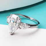 Waterdrop Shape GRA Certified 1-4CT Pear Cut 925 Sterling Silver Moissanite Diamonds Wedding Engagement Rings