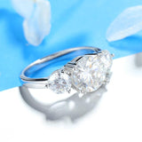 Excellent 3CT GRA Certified Double Halo Moissanite Rings for Women Engagement Wedding S925 Sterling Silver Jewellery