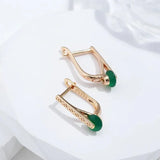 New 14K Rolled Rose Gold AAA Emerald Zircon Crystals Luxury Round Crystal Earrings For Women -  Fine Jewellery