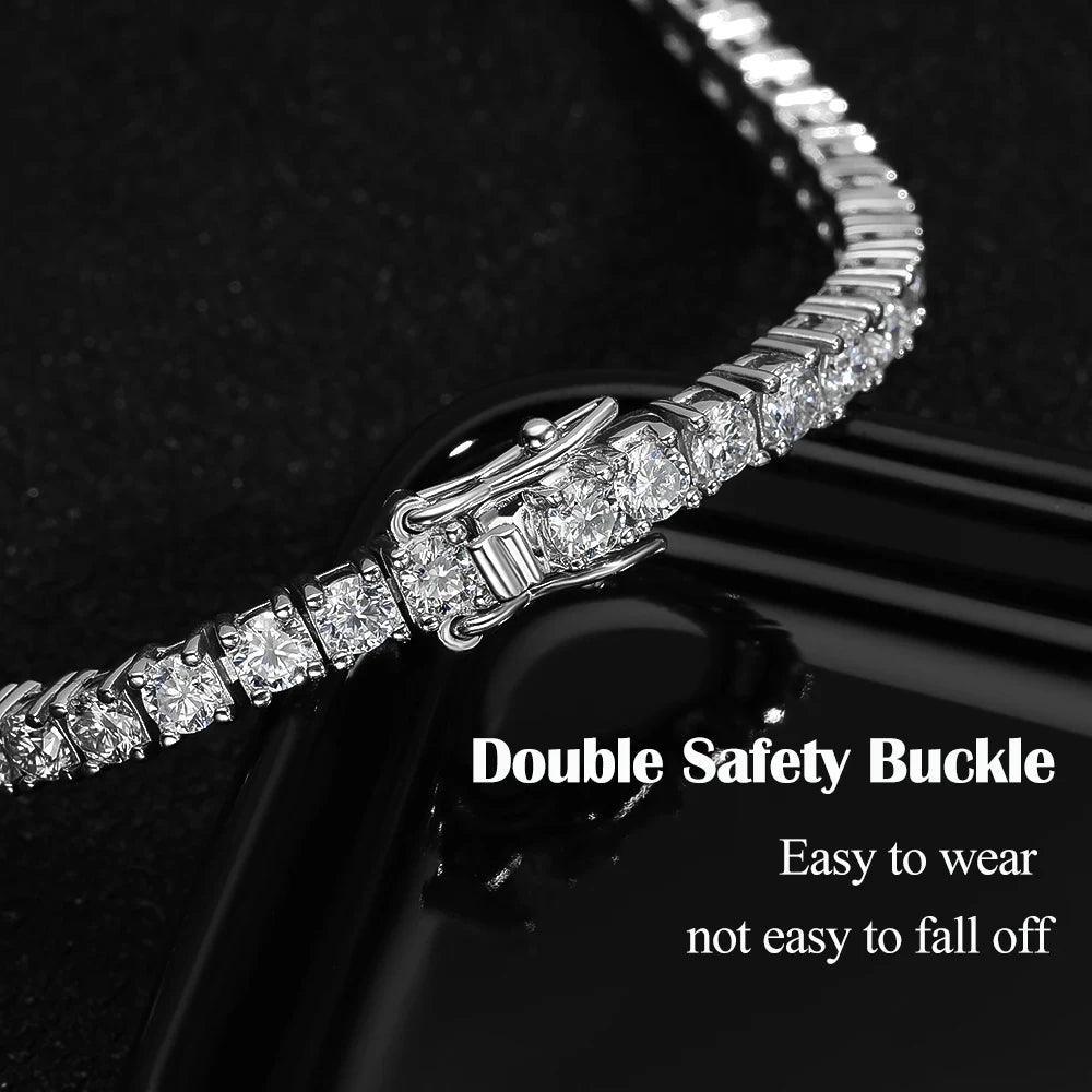 Astounding 18K WGP D Colour VVS1 Moissanite Diamonds Tennis Bracelet - Silver Certified Bracelet with GRA - The Jewellery Supermarket