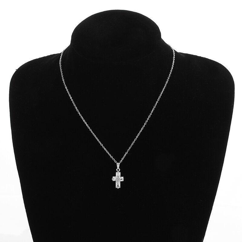 Luxury Delicate Gold Colour Shining AAA Zircon Crystals Cross Pendant Necklace - Religious Amulet Jewellery - The Jewellery Supermarket