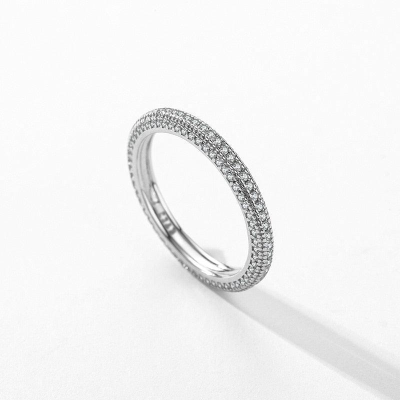 New Silver Luxury Sparkling Clear AAAA Simulated Diamonds Ring - Wedding Engagement  Fine Jewellery - The Jewellery Supermarket