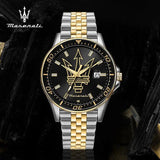Luxury Maserati Watches Men's Luxury Fashion Trends in Europe and America Luminous Gold Steel Strap. Ideal Present