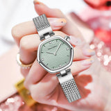 Top Brand Elegant Stainless Steel Mesh With White Rose Gold Tone Original Quartz Movement Luxury Watches