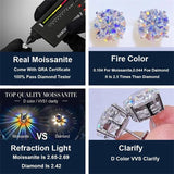 Splendid D Colour VVS1 0.5ct 1ct 2ct Moissanite Diamonds Screw Back Four Claws Earrings Silver Fine Jewellery - The Jewellery Supermarket