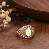 Marvelous Classic Simple Weaving Glossy 14K Filled Rose Gold Big Rings for Women  Ethnic Wedding Jewellery