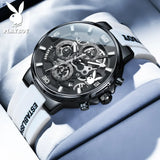 PLAYBOY Fashion Top Brand Luxury Silicone Sport Watch Quartz Date Waterproof Wristwatch Chronograph Mens Watches