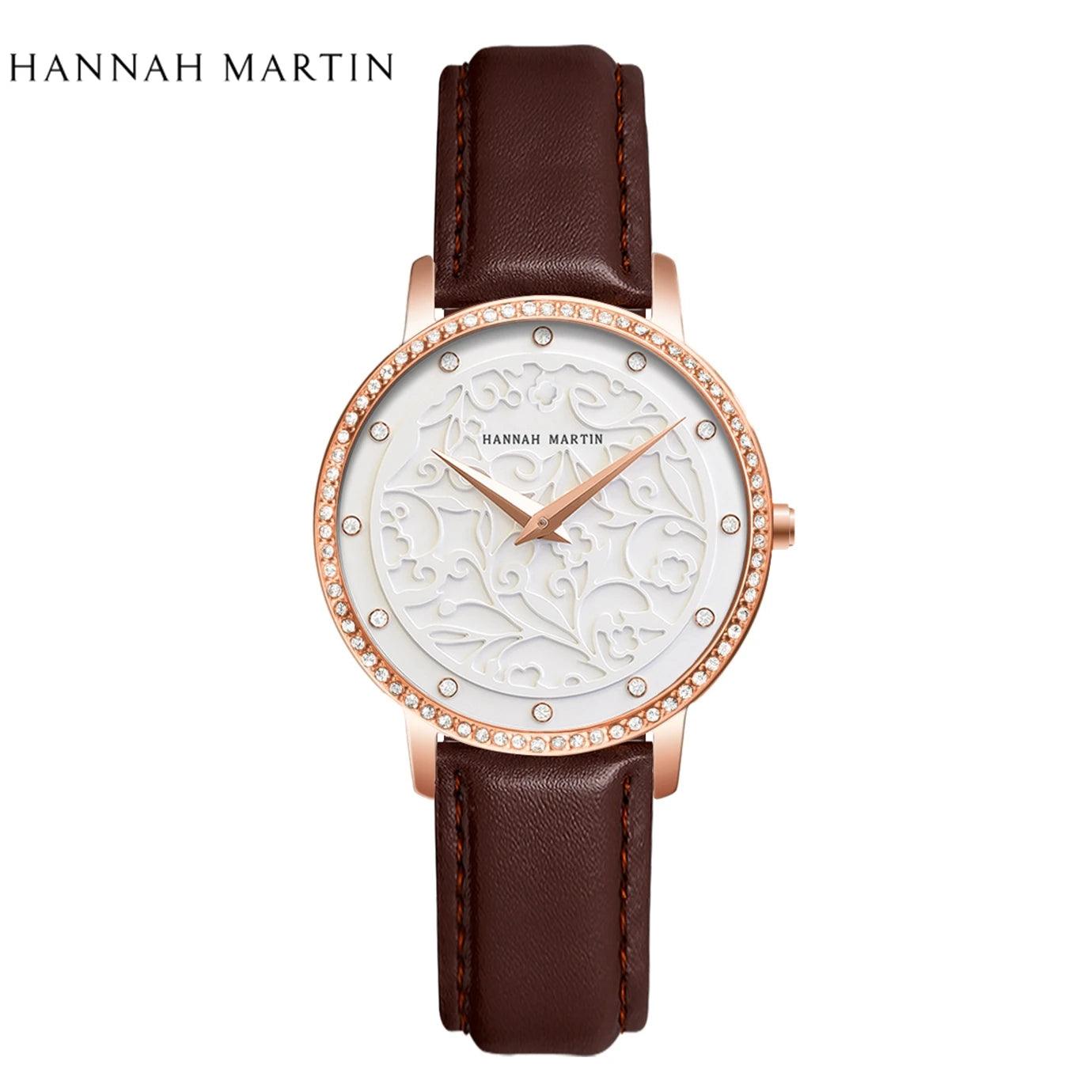 Elegant Top Layer Cowhide or Stainless Steel Strap Luxury Watch Quartz Movement 3ATM Waterproof Ladies Watches