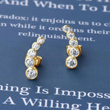 Excellent Single Row Round Bezel D Colour VVS1 Moissanite Diamonds Daily Party Silver Earrings Fine Jewellery - The Jewellery Supermarket