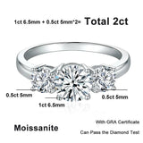 Superb Full D Colour Moissanite Diamonds Sterling Silver Rings 3-Stone Proposal Engagement Wedding Rings Jewellery