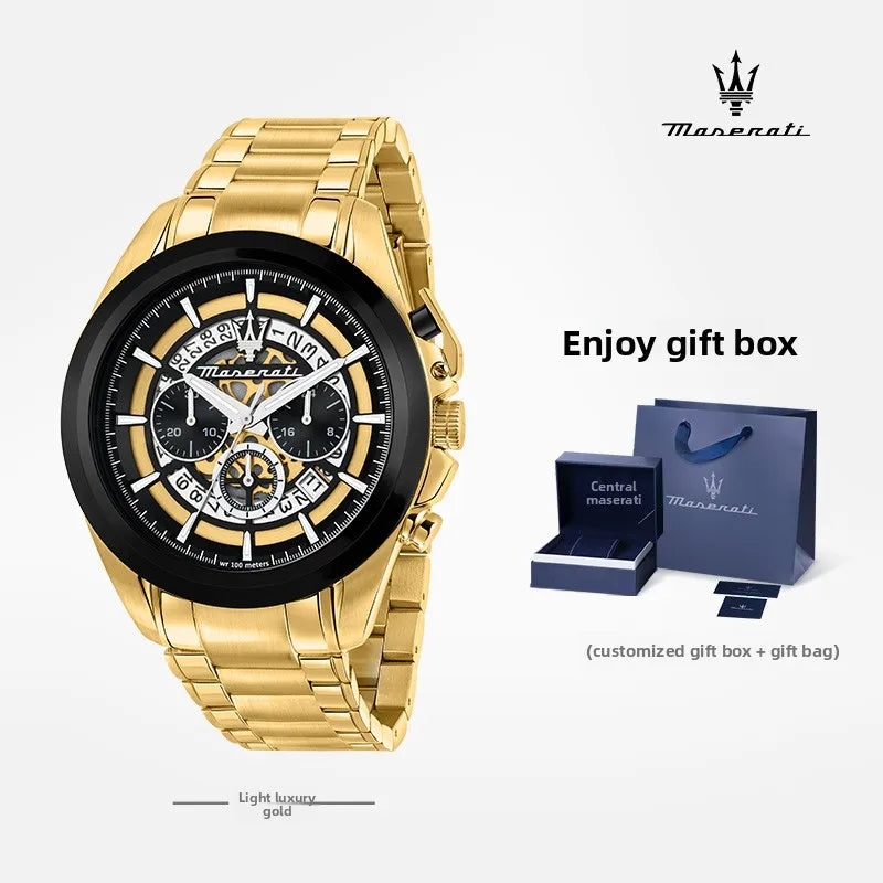 Original Maserati Men's Watch Fashion Leisure Explorer Series Steel Strap Large Dial European and American watches