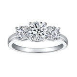 Awesome 2/4ct D Colour Moissanite Diamonds Row Rings Sparkling S925 Silver 18KGP Wedding Engagement Bridal Jewellery