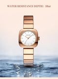 Elegant Minimalist Rose Gold Plated Elliptic Women's Watches,  Square Japanese Movement Casual Fashion Wristwatches