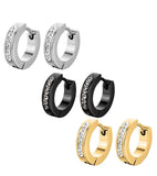 New Stainless Steel Cubic Zirconia Hoops Earrings for Women and Girls - Silver Colour Crystal Fashion Earrings - The Jewellery Supermarket