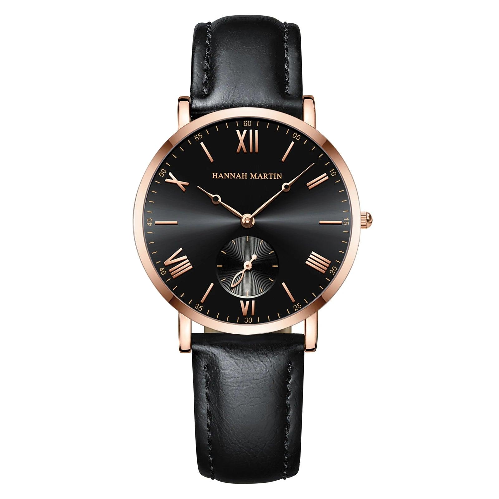 New Elegant Fashion Simplicity Womens Watches Original Quartz Movement Rose Gold Plated Watches for Women