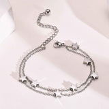 Elegant  Gold Colour Stainless Steel Chain Bracelets for Women, Dainty Stars Charm Link Adjustable Jewellery - The Jewellery Supermarket