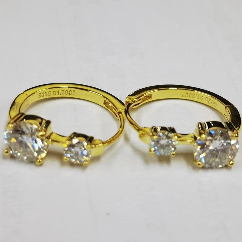 Stunning Luxury D Colour 1 Carat Moissanite Diamonds Earrings - Silver Hoop Earrings For Women Fine Jewellery - The Jewellery Supermarket