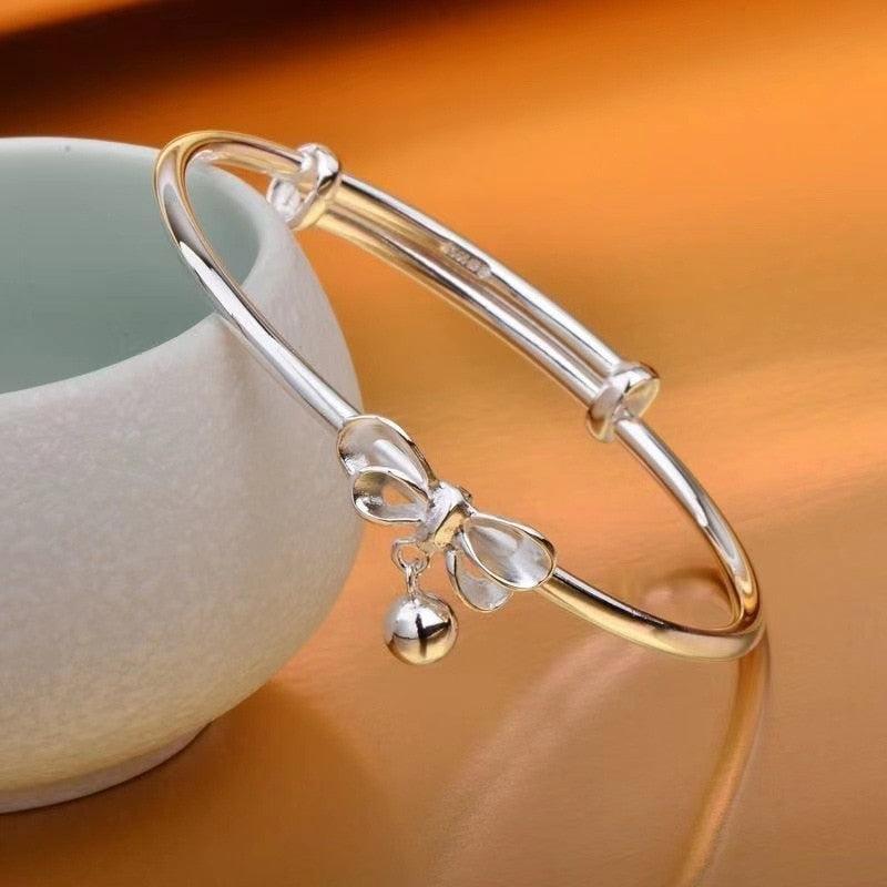 Fashion 925 Sterling Silver Lucky Beads charm Bangles For Women - Charm Bracelets Luxury Designer Jewellery - The Jewellery Supermarket