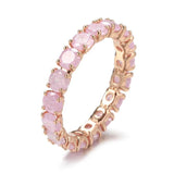 New Round Cut AAA Emerald Zircon Ring for Women Luxury 14K Rolled Rose Gold Promise Ring - Fine Jewellery