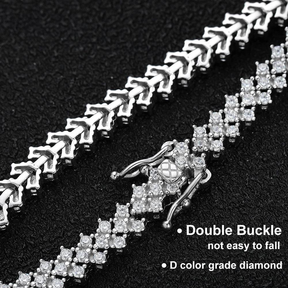 Graceful 18K WGP D Colour VVS1 Real Moissanite Diamonds Tennis Bracelets, Silver Moissanite Diamonds Jewellery - The Jewellery Supermarket