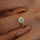 GRA Certified 6.5mm Moissanite Diamond Solitaire Ring 18K Gold Plated Silver 6 Claws Wedding Fine Jewellery Ring
