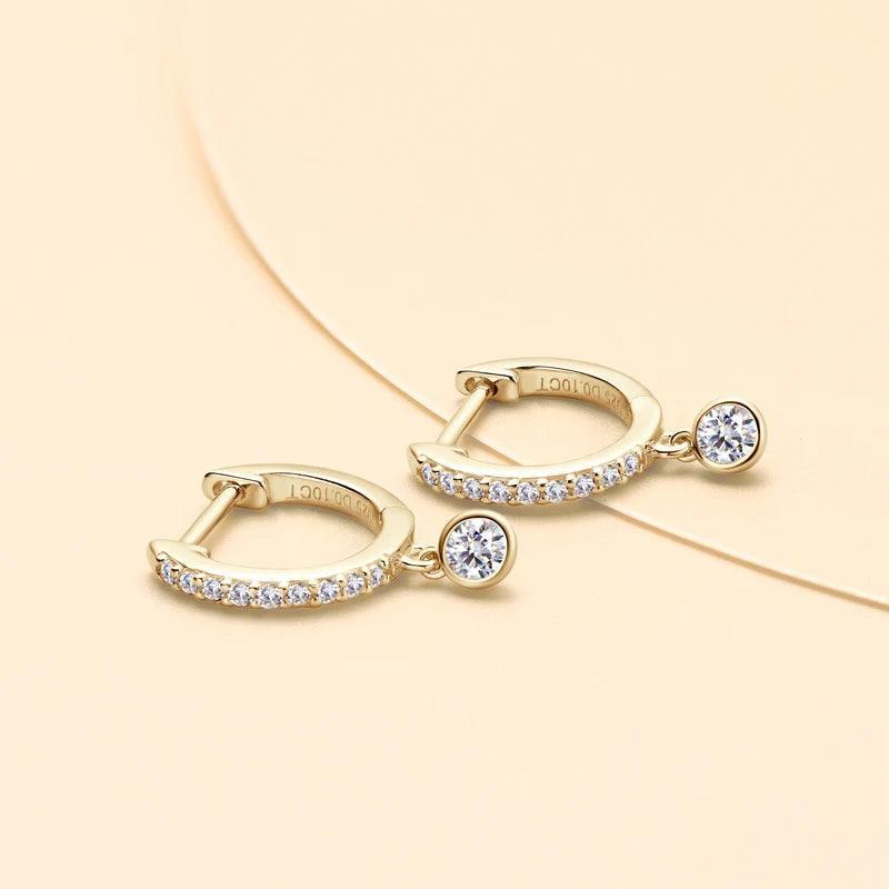 New Arrival D Colour VVS1 Moissanite Diamond Hoops Earrings - Huggie Drop Earrings 925 Silver Fine Jewellery - The Jewellery Supermarket