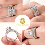 Amazing Marquise or Emerald Cut AAAAA Quality High Carbon Lab Created Diamond Luxury Ring Sets for Women - The Jewellery Supermarket