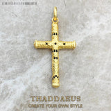 New Arrival Elaborate Design Cross Golden New Fine Jewellery Ethnic Pure 925 Sterling Silver Pendant For Women & Men - The Jewellery Supermarket