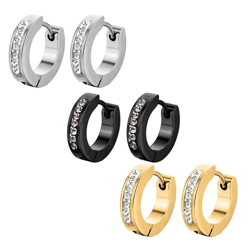 New Stainless Steel Cubic Zirconia Hoops Earrings for Women and Girls - Silver Colour Crystal Fashion Earrings - The Jewellery Supermarket