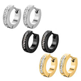 New Stainless Steel Cubic Zirconia Hoops Earrings for Women and Girls - Silver Colour Crystal Fashion Earrings