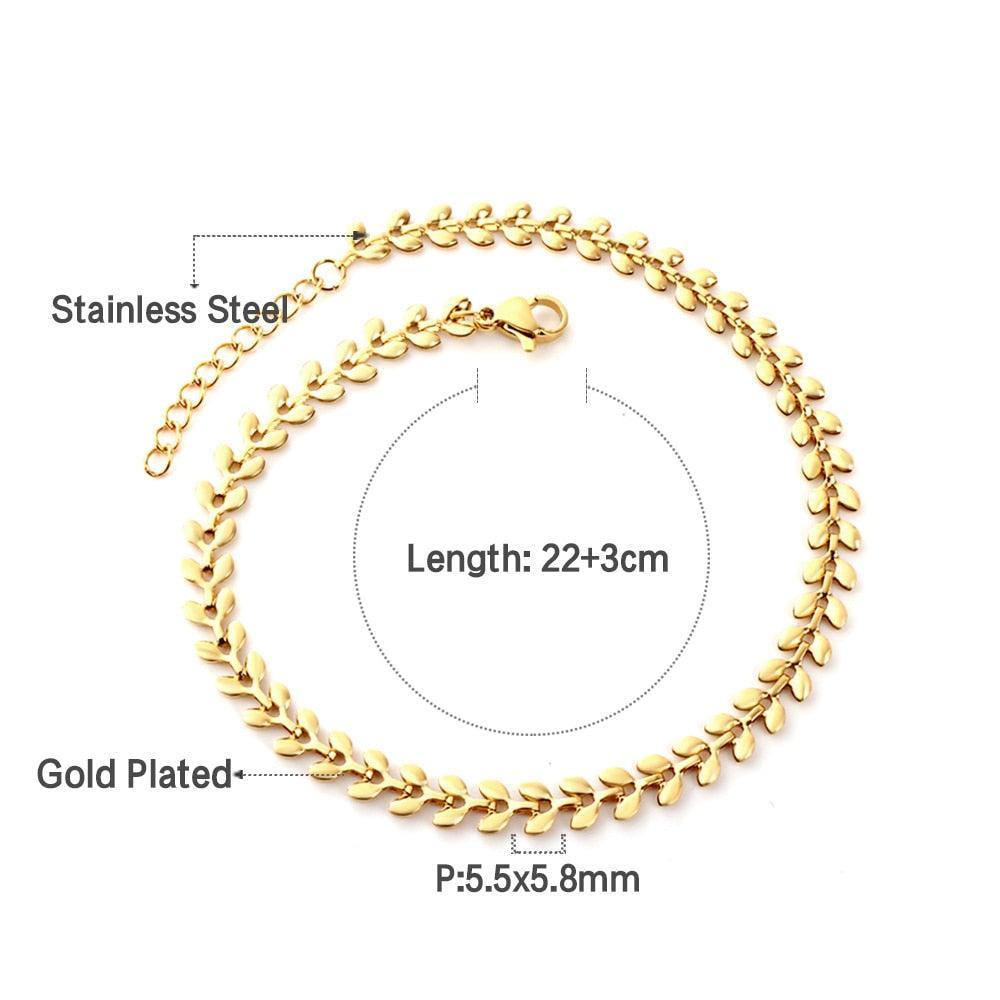 Double Layer Coin Disc Pendant Anklets - Gold Colour Stainless Steel Anti-allergic Rope Chain Jewellery - The Jewellery Supermarket