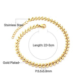 Double Layer Coin Disc Pendant Anklets - Gold Colour Stainless Steel Anti-allergic Rope Chain Jewellery - The Jewellery Supermarket
