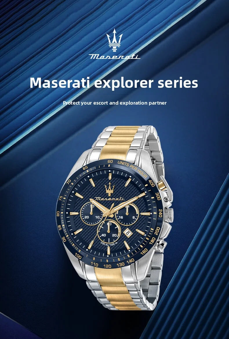 Original Maserati Watch Luxury Fashion Trend Explorer Big Dial Sports european and American Watches - Ideal Present