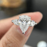Waterdrop Shape GRA Certified 1-4CT Pear Cut 925 Sterling Silver Moissanite Diamonds Wedding Engagement Rings