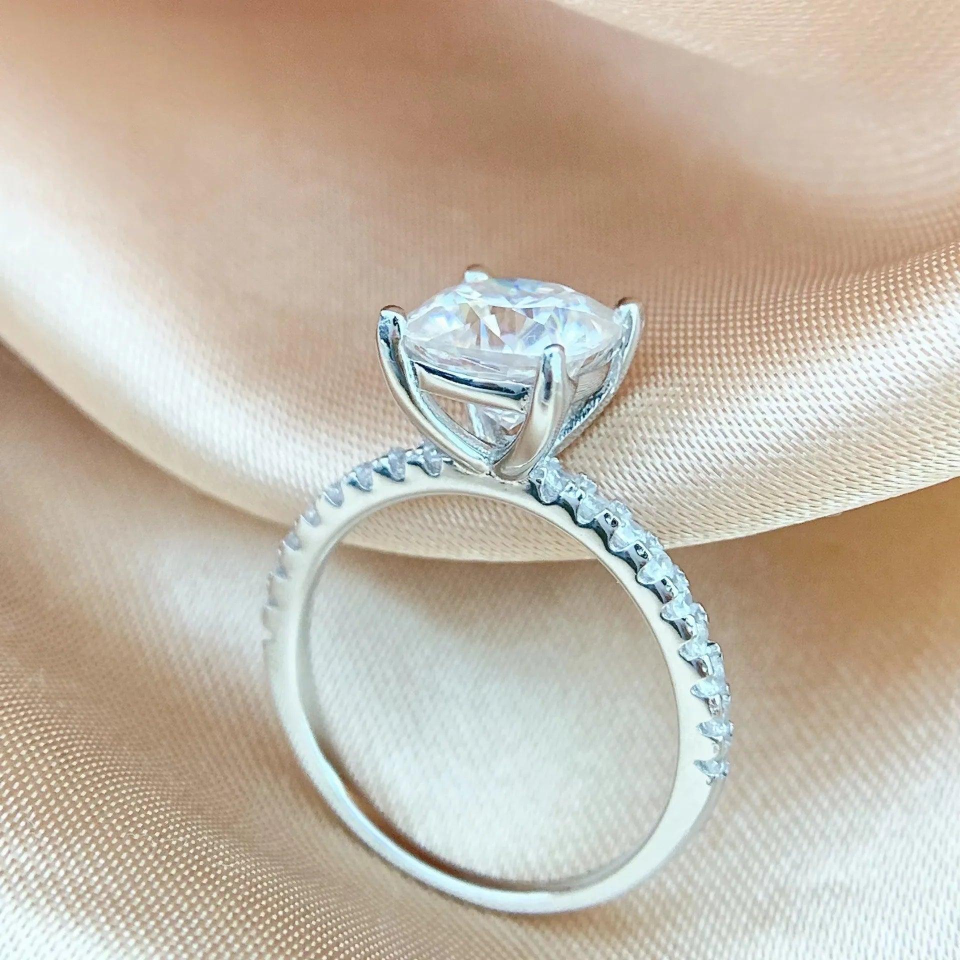 1/2/3CT Cushion Cut Moissanite Diamonds Solitaire Rings 925 Silver GRA Certified Engagement Wedding Fine Jewellery